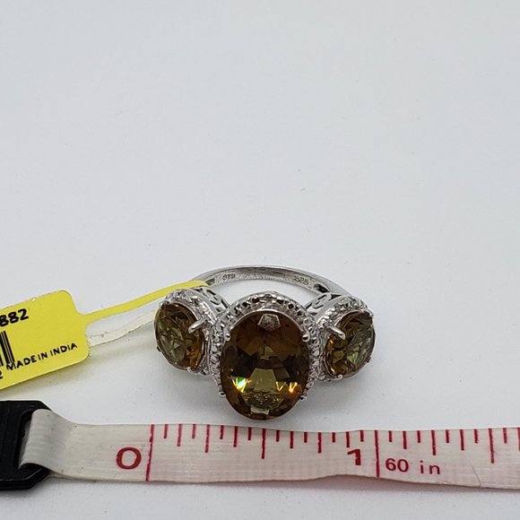 Alexite Diamond Platinum Overlay Sterling Silver Ring Size 6.25 TGW 9.27cts - Picture 11 of 14